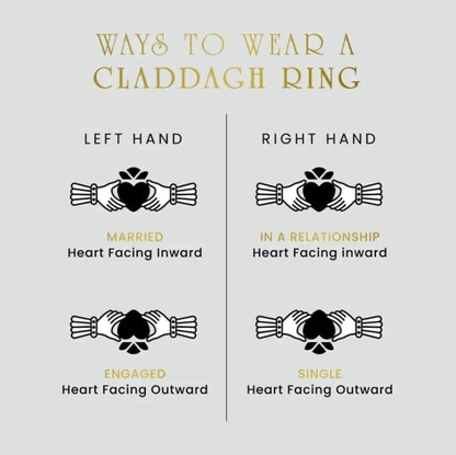 Sterling silver Claddagh ring with a heart-shaped imitation birthstone. Features the classic Irish Celtic hands, heart, and crown design, symbolizing love, loyalty, and friendship. Perfect for women, gifts, or everyday Celtic-inspired jewelry.