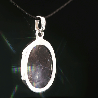 Sterling Silver Gemstone Pendant With Brazil Amethyst - Le Dragon Argenté - Live Sale - 