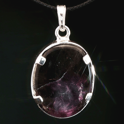 Sterling Silver Gemstone Pendant With Brazil Amethyst - Le Dragon Argenté - Live Sale - 