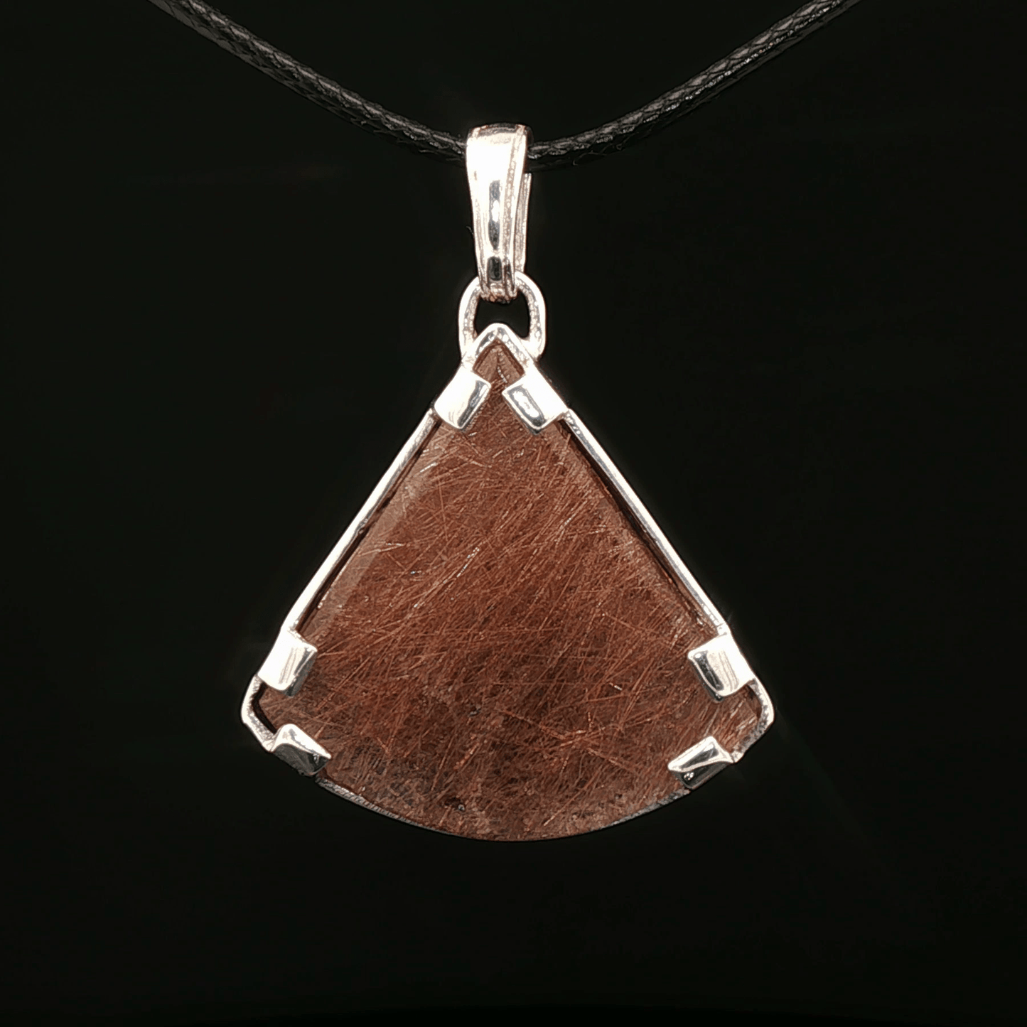 Sterling Silver Gemstone Pendant With Rutile Quartz - Le Dragon Argenté - Live Sale - 