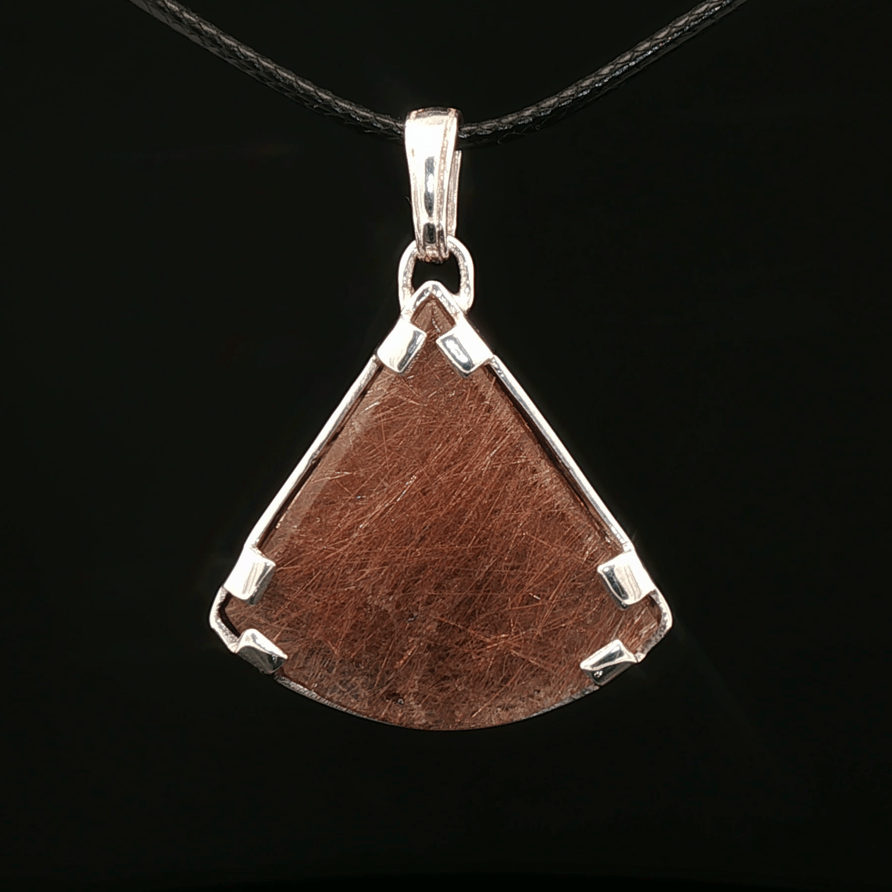 Sterling Silver Gemstone Pendant With Rutile Quartz - Le Dragon Argenté - Live Sale - 