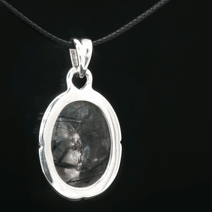 Sterling Silver Gemstone Pendant With Tourmilated Quartz - Le Dragon Argenté - Live Sale - 