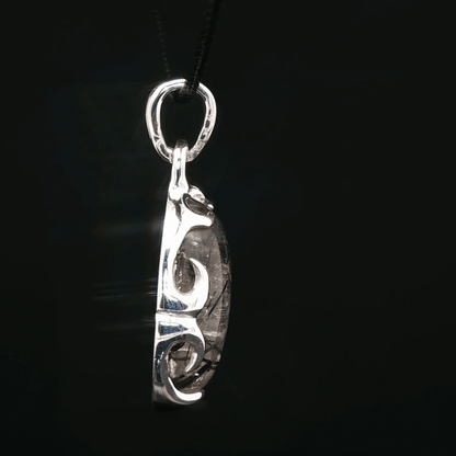 Sterling Silver Gemstone Pendant With Tourmilated Quartz - Le Dragon Argenté - Live Sale - 