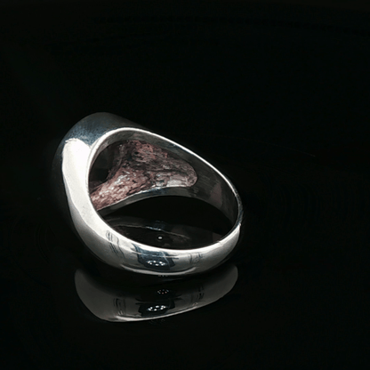 Sterling Silver Signet Ring with Faceted Amethyst, size 6.5 - Le Dragon Argenté - Live Sale - 