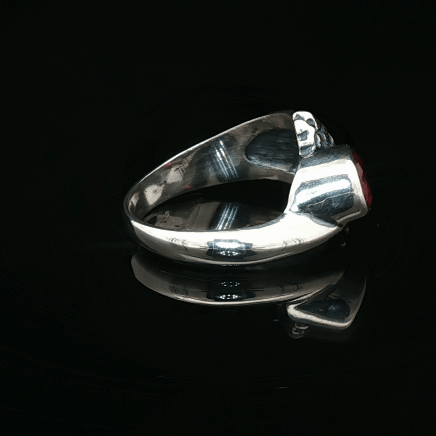 Sterling Silver Textured geometric ring with January CZ, size 6.25 - Le Dragon Argenté - Live Sale - 
