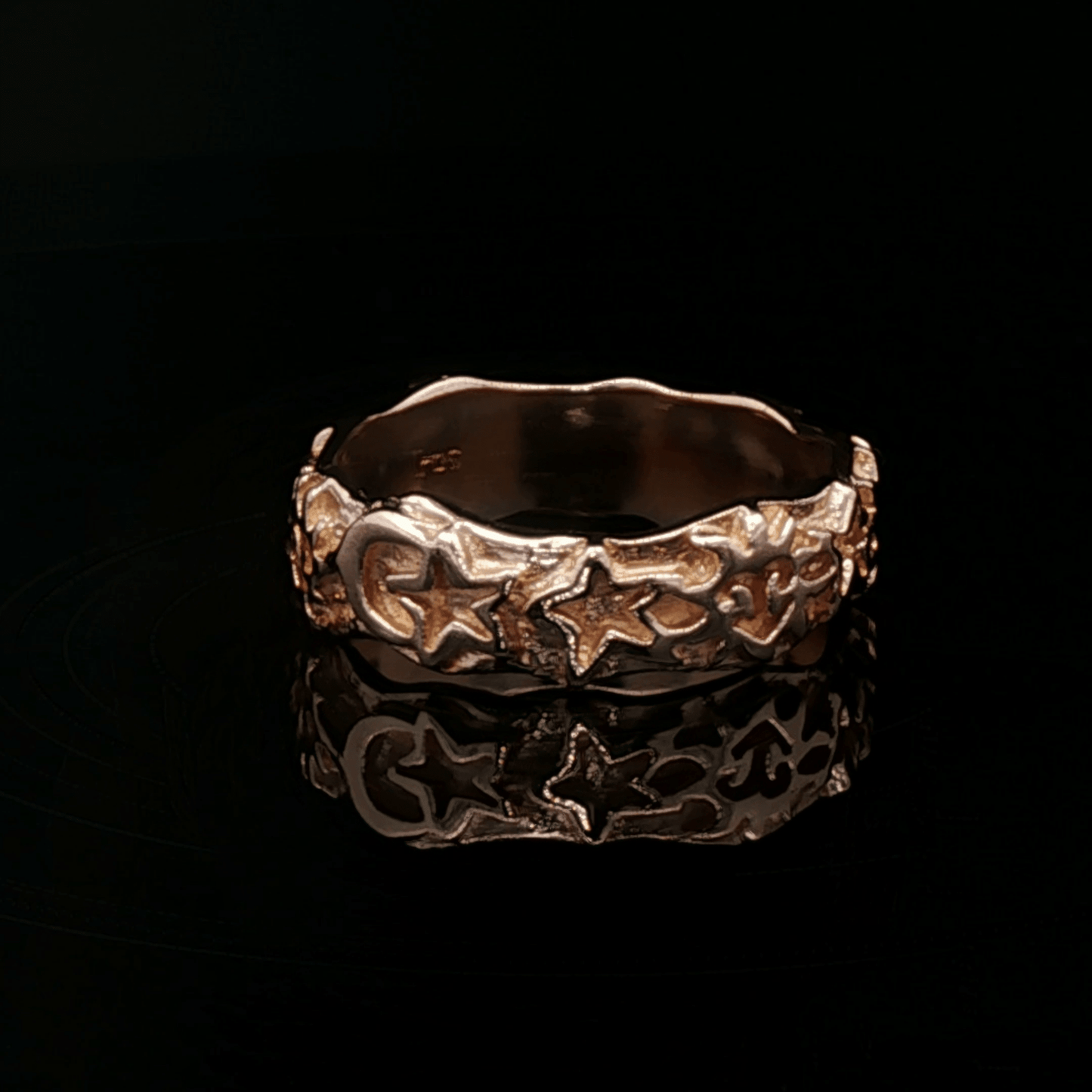Sun, Moon, & Star Band in Antique Bronze - Le Dragon Argenté