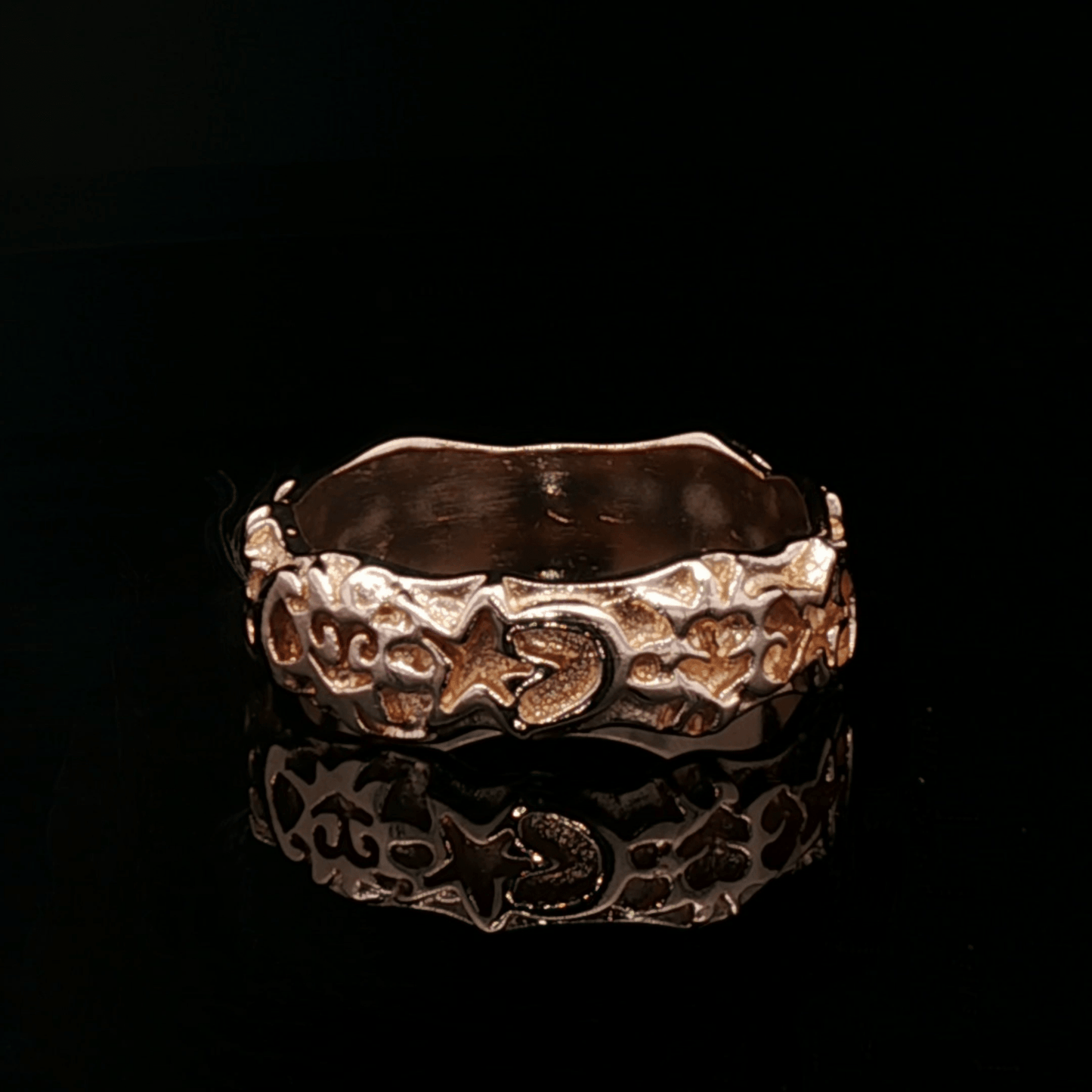 Sun, Moon, & Star Band in Antique Bronze - Le Dragon Argenté