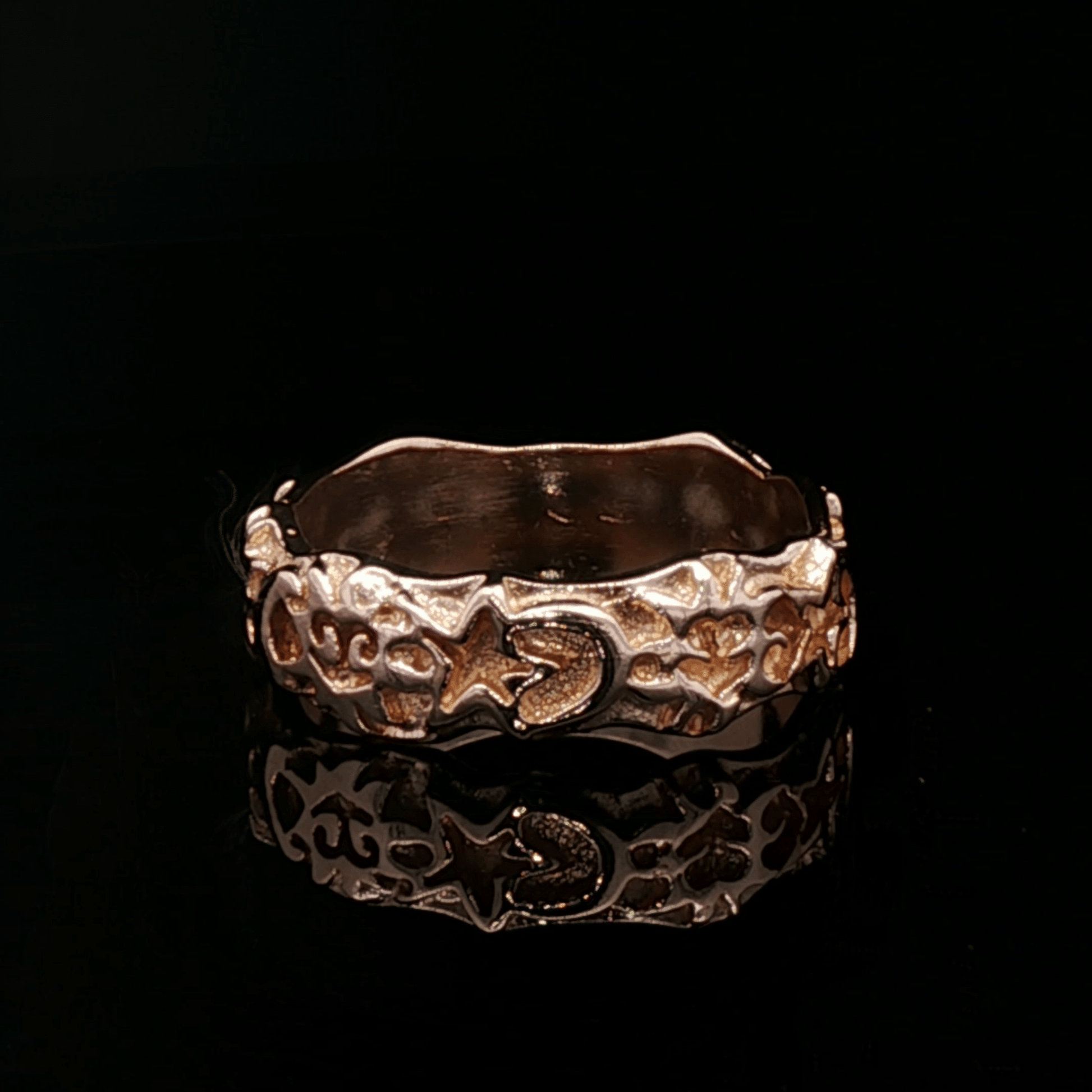 Sun, Moon, & Star Band in Antique Bronze - Le Dragon Argenté