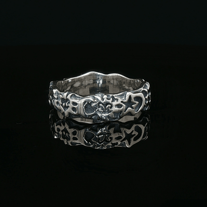 Sun, Moon, & Star Band in Sterling Silver  - Le Dragon Argenté