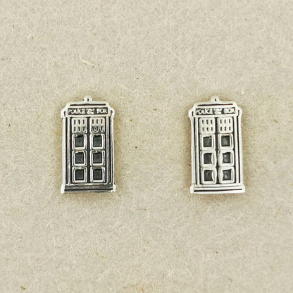 Sterling Silver Tardis Earrings from Dr Who