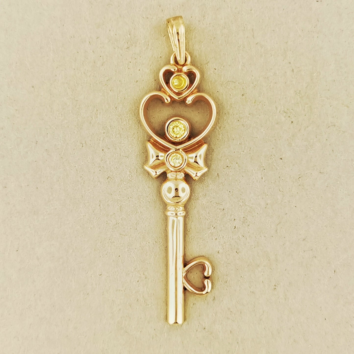 Time Key Pendant in Antique Bronze, Magical Girl Anime Pendant, Bronze Key Pendant, Space Time Key Pendant, Space Time Key, Anime Bronze Pendant, Anime Gemstone Pendant, Bronze Key Pendant, Gamer Girl Jewelry, Gamer Girl Pendant