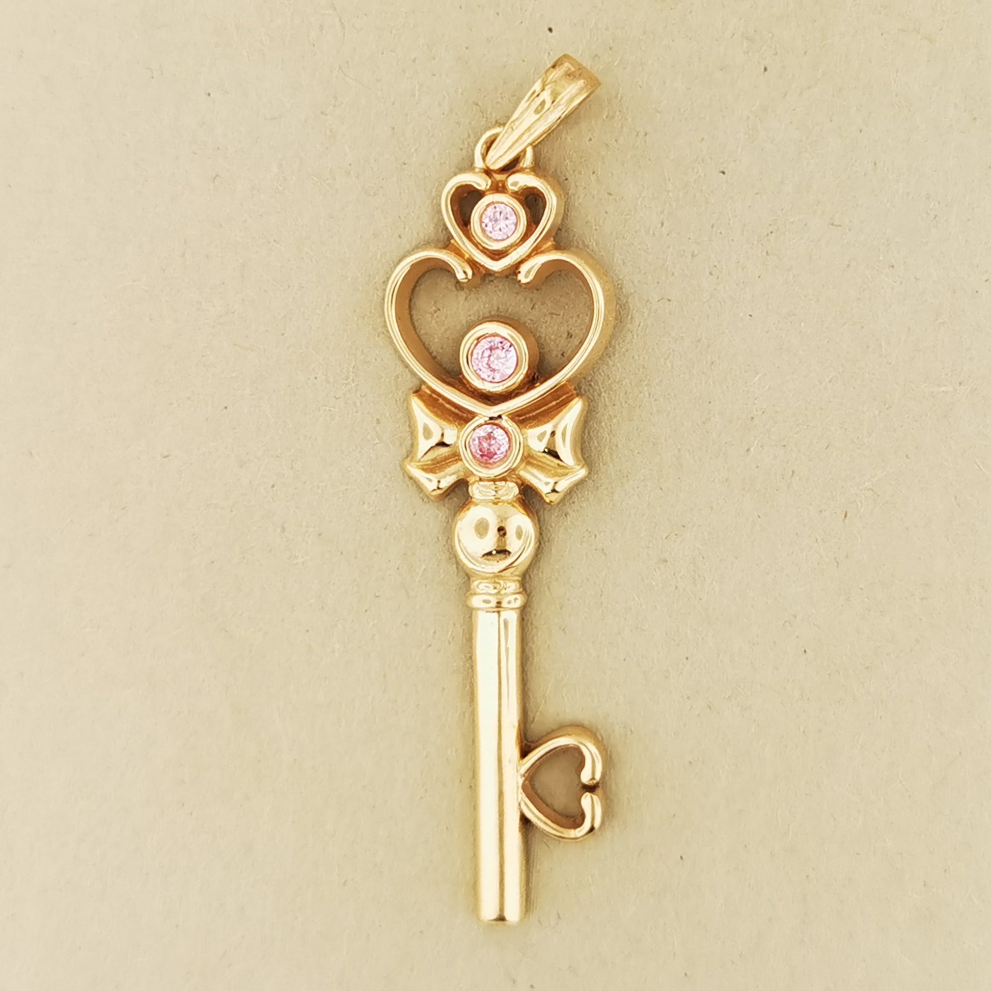 Time Key Pendant in  Antique Bronze, Magical Girl Anime Pendant, Bronze Key Pendant, Space Time Key Pendant, Space Time Key, Anime Bronze Pendant, Anime Gemstone Pendant, Bronze Key Pendant, Gamer Girl Jewelry, Gamer Girl Pendant