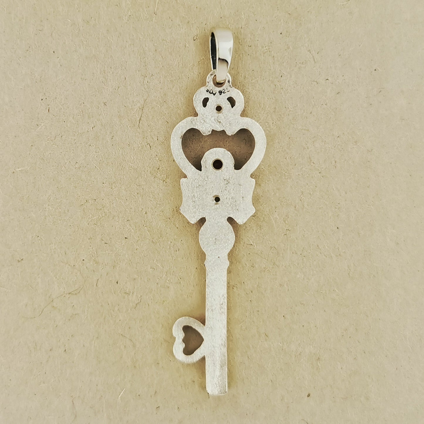 Time Key Pendant in Sterling Silver or Antique Bronze