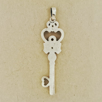 Time Key Pendant in Sterling Silver or Antique Bronze