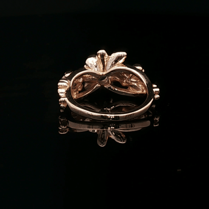 Triple rose birthstone ring in antique bronze with colourful birthstones and ornate floral detailing in gothic vintage style by Le Dragon Argenté