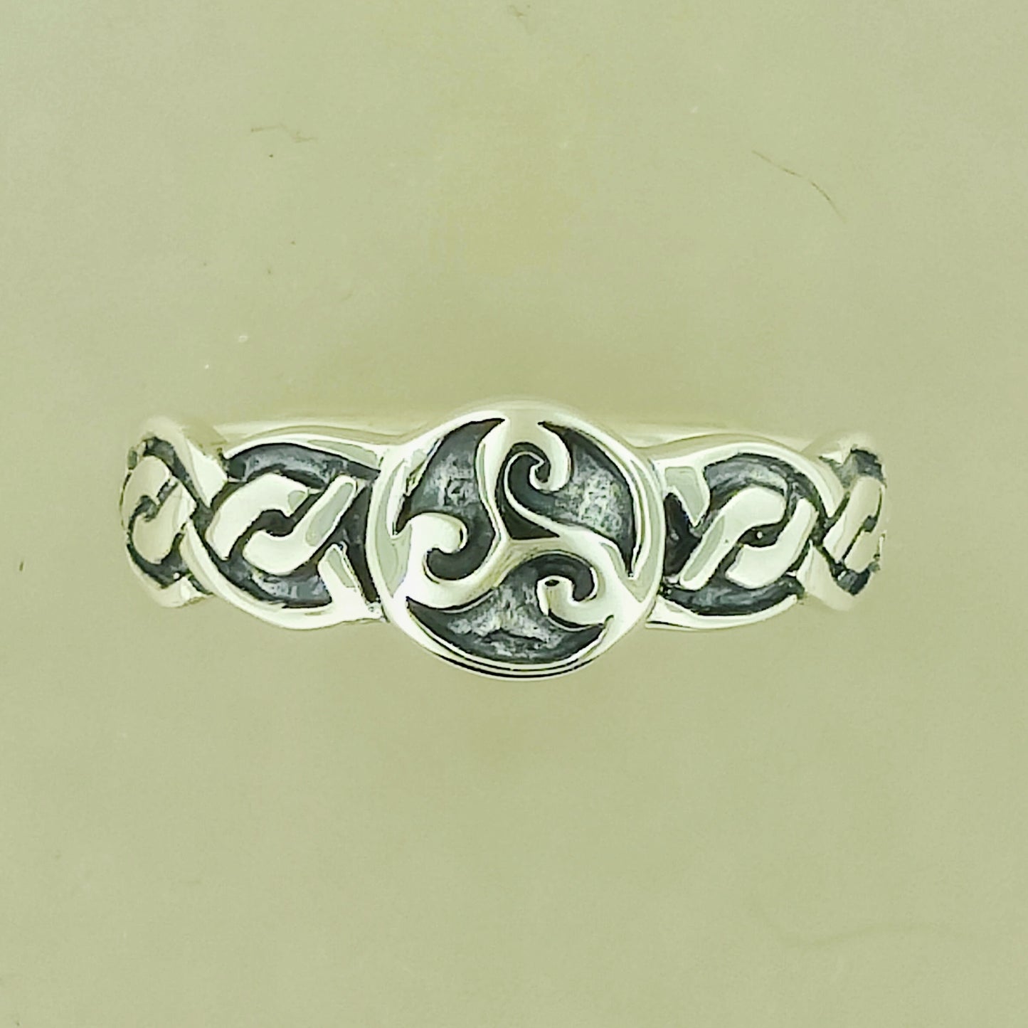 Triskele Knotwork Ring in Sterling Silver or Antique Bronze