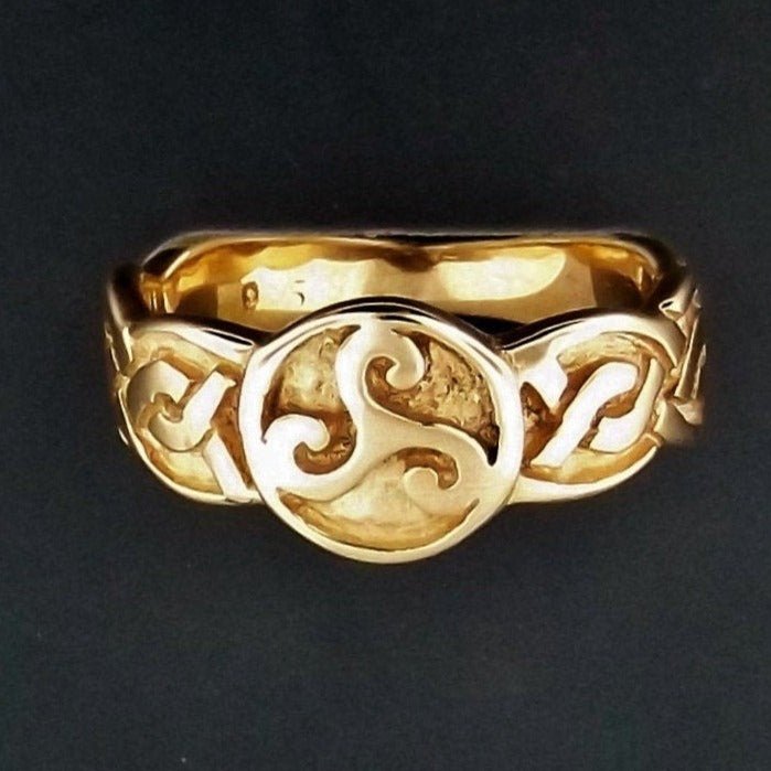 Triskele Knotwork Ring in Sterling Silver or Antique Bronze - Le Dragon Argenté