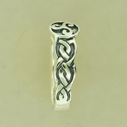 Triskele Knotwork Ring in Sterling Silver or Antique Bronze - Le Dragon Argenté