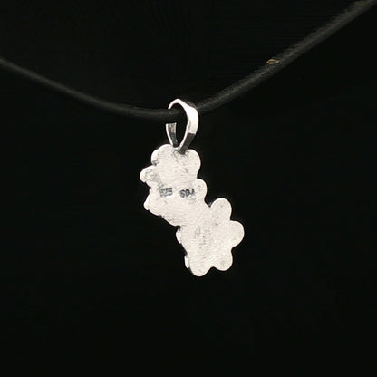 Twin Paw Print Pendant in Sterling Silver 
