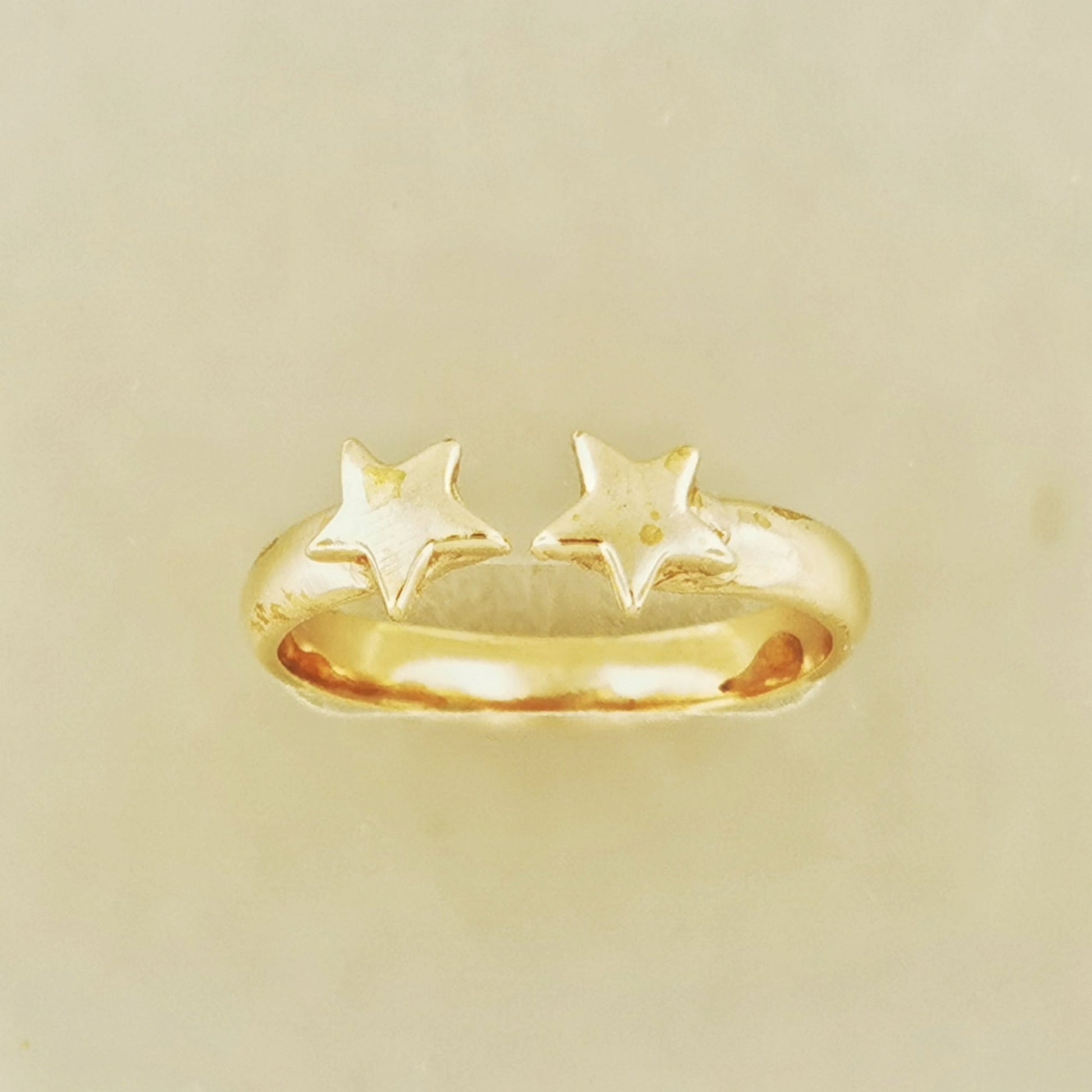 Twin Star Adjustable Ring In Sterling Silver Or Antique Bronze - Le Dragon Argenté