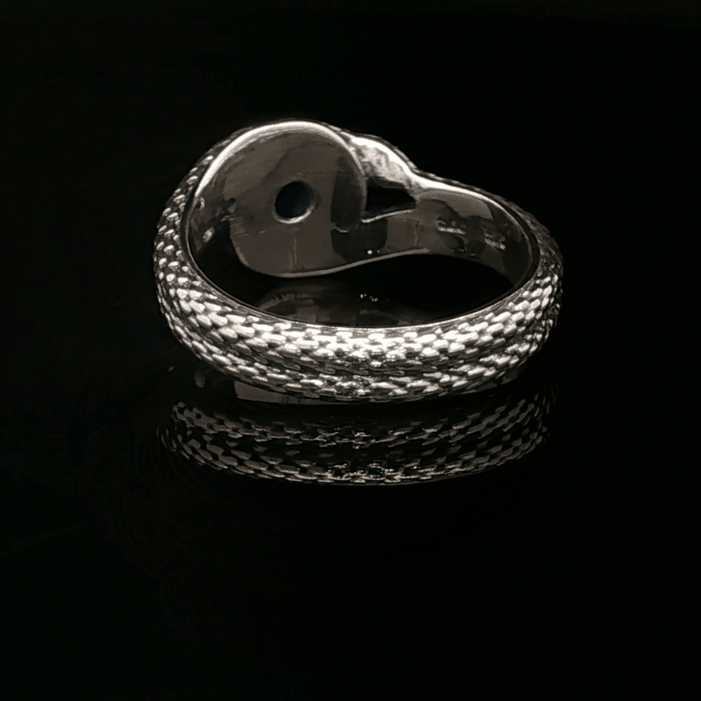 Two snakes ring with 7mm imitation birthstone - Le Dragon Argenté