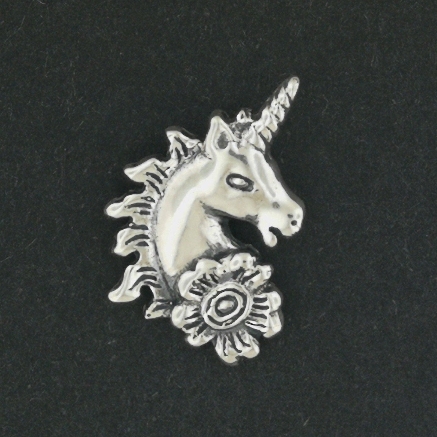 Unicorn Head Charm in Sterling Silver or Antique Bronze - Le Dragon Argenté