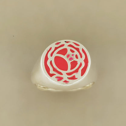 Utena Rose Signet Ring in Sterling Silver or Antique Bronze - Le Dragon Argenté