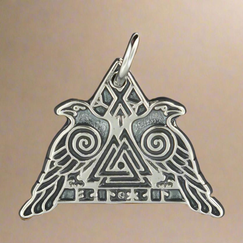 Valknut Warrior Pendant in Sterling Silver or Antique Bronze - Le Dragon Argenté