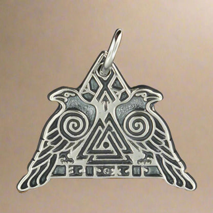 Valknut Warrior Pendant in Sterling Silver or Antique Bronze - Le Dragon Argenté