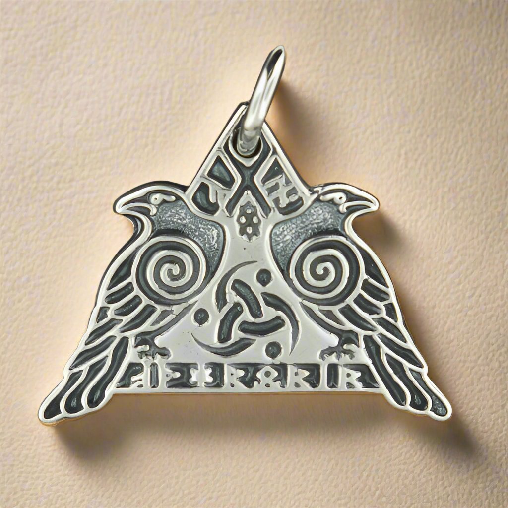 Valknut Warrior Pendant in Sterling Silver or Antique Bronze - Le Dragon Argenté