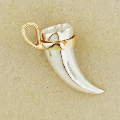 Viking Drinking Horn Pendant In Sterling Silver Or Antique Bronze - Le Dragon Argenté