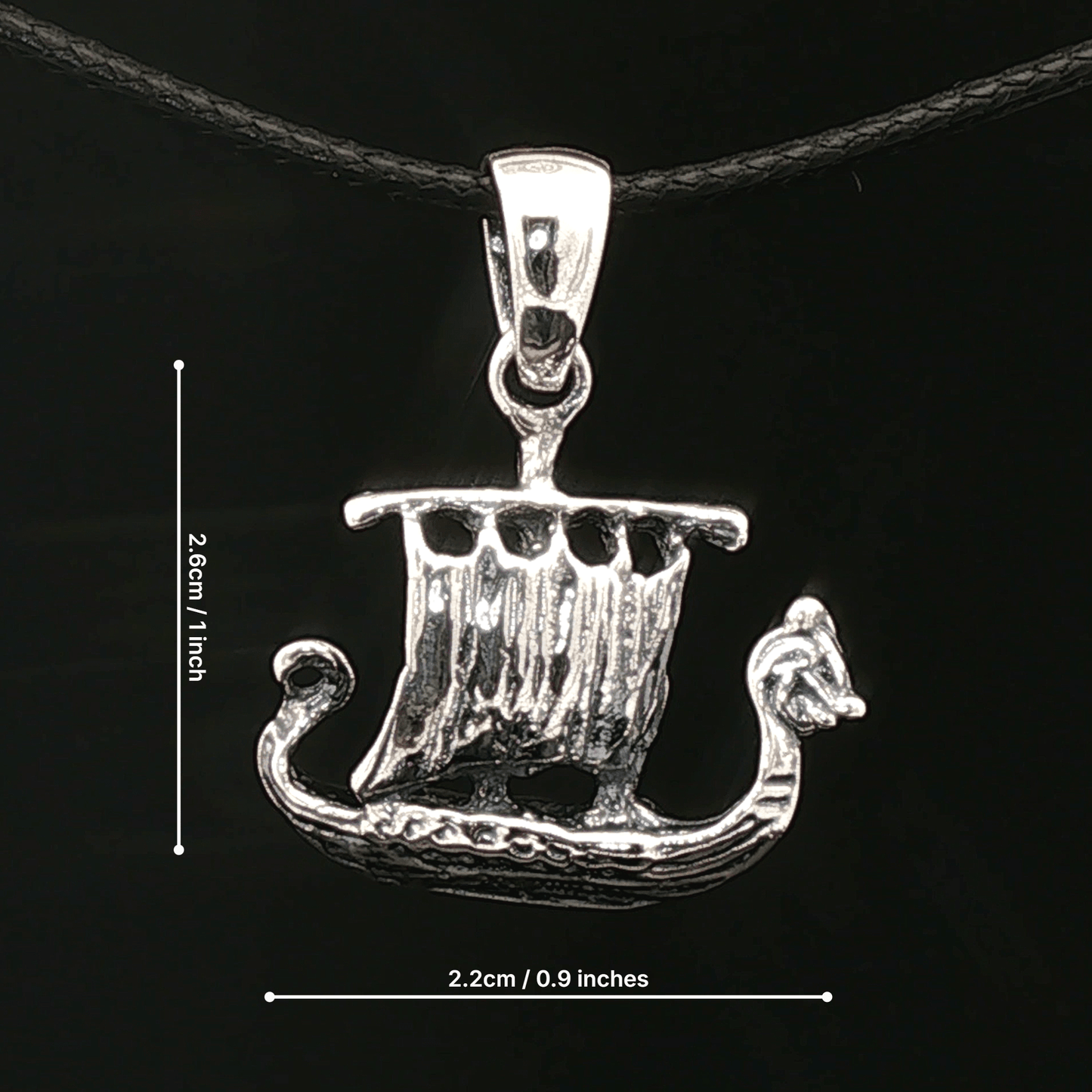 Viking Long Ship Pendant in Sterling Silver or Antique Bronze - Le Dragon Argenté