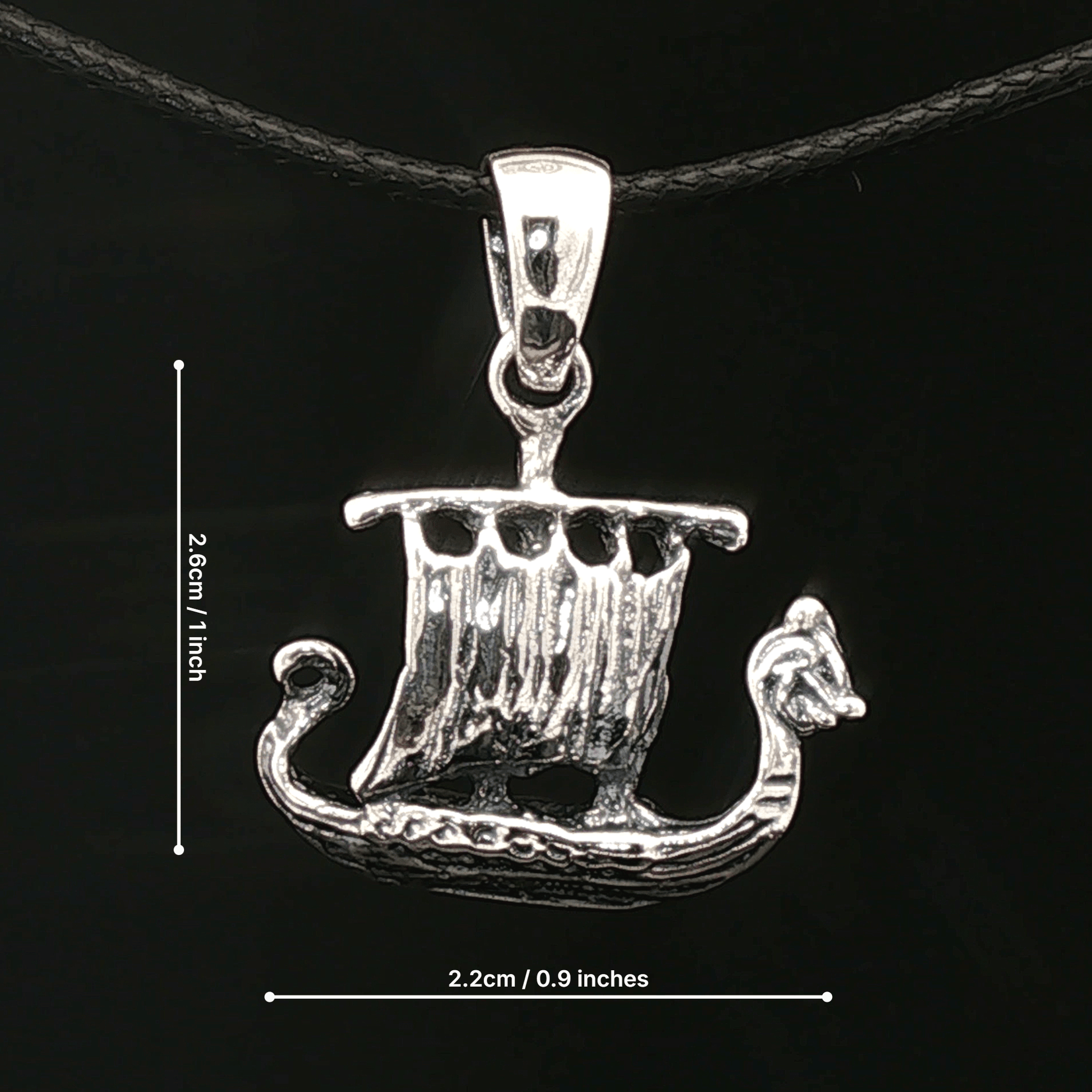 Viking Long Ship Pendant in Sterling Silver or Antique Bronze - Le Dragon Argenté