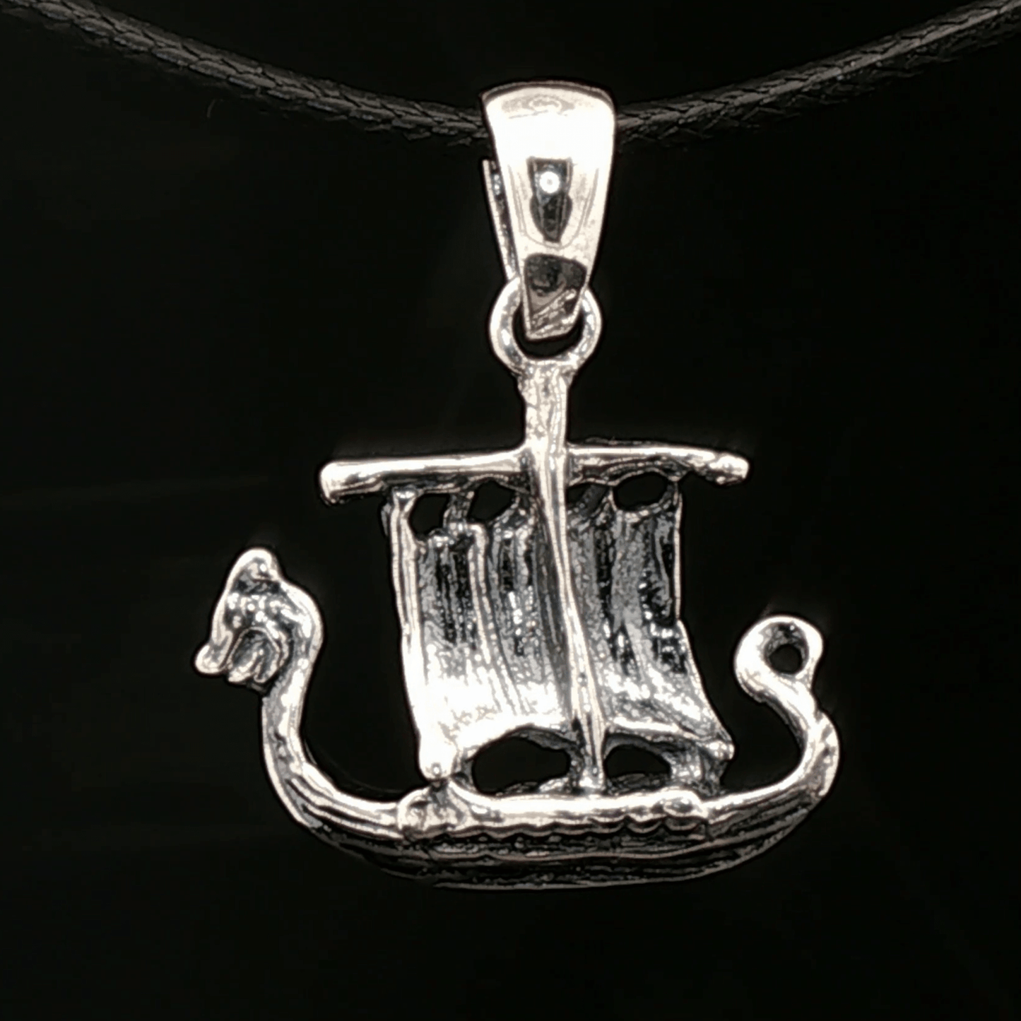 Viking Long Ship Pendant in Sterling Silver or Antique Bronze - Le Dragon Argenté
