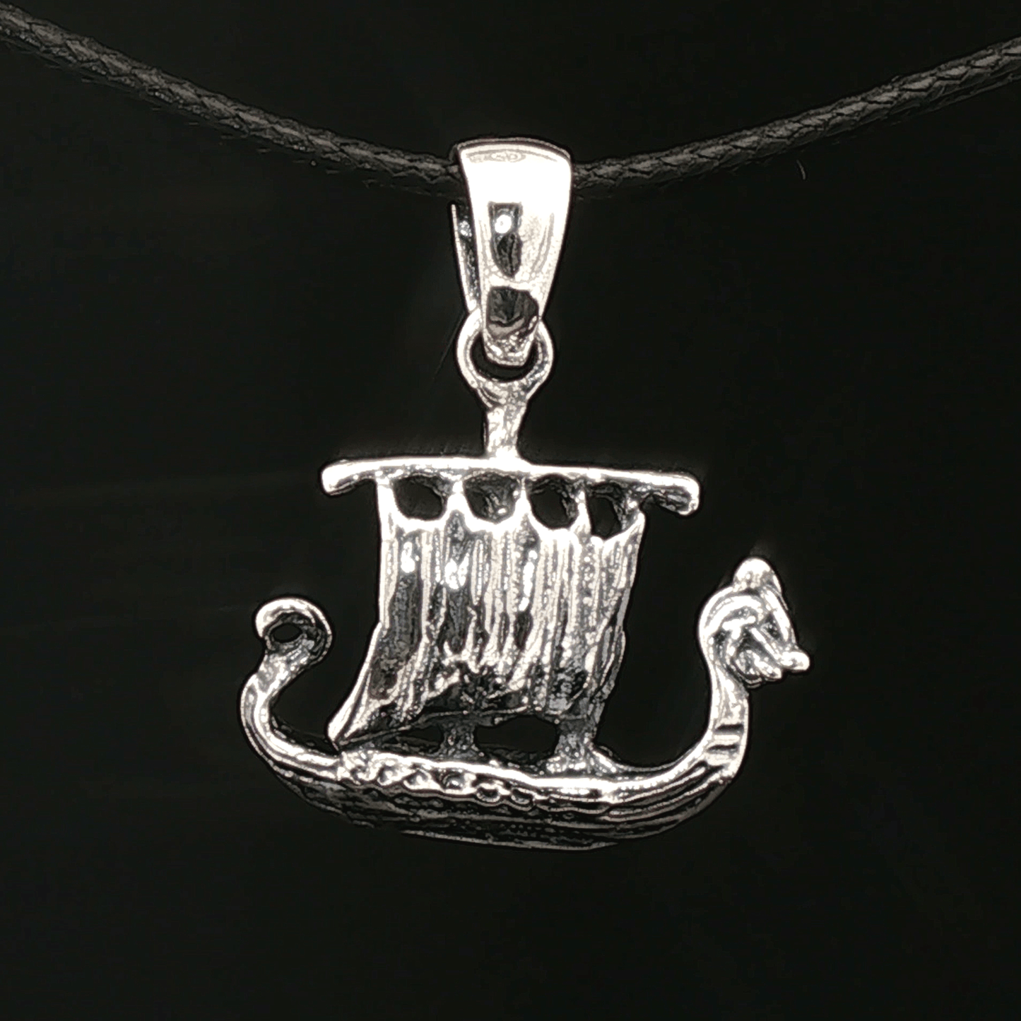 Viking Long Ship Pendant in Sterling Silver or Antique Bronze - Le Dragon Argenté