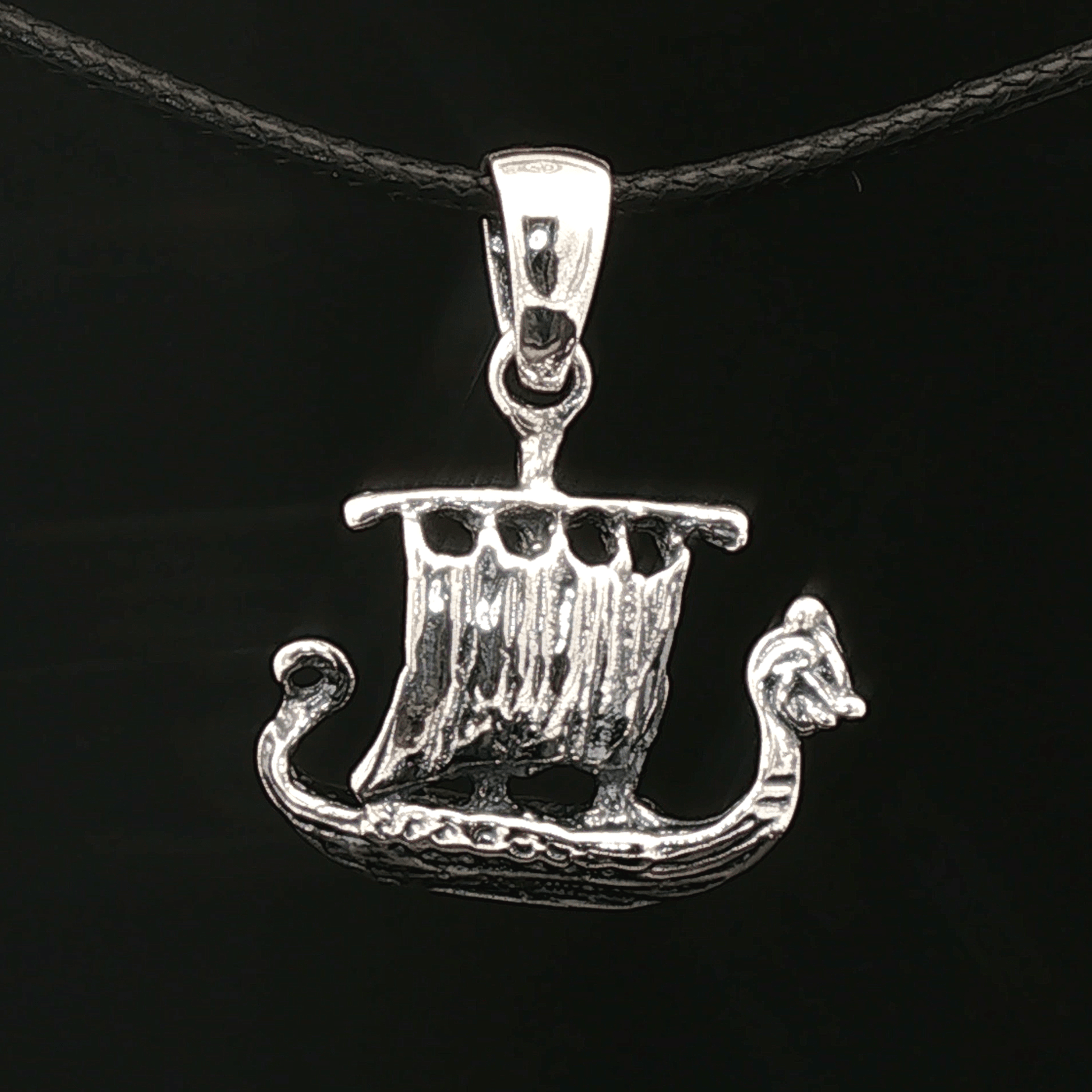 Viking Long Ship Pendant in Sterling Silver or Antique Bronze - Le Dragon Argenté