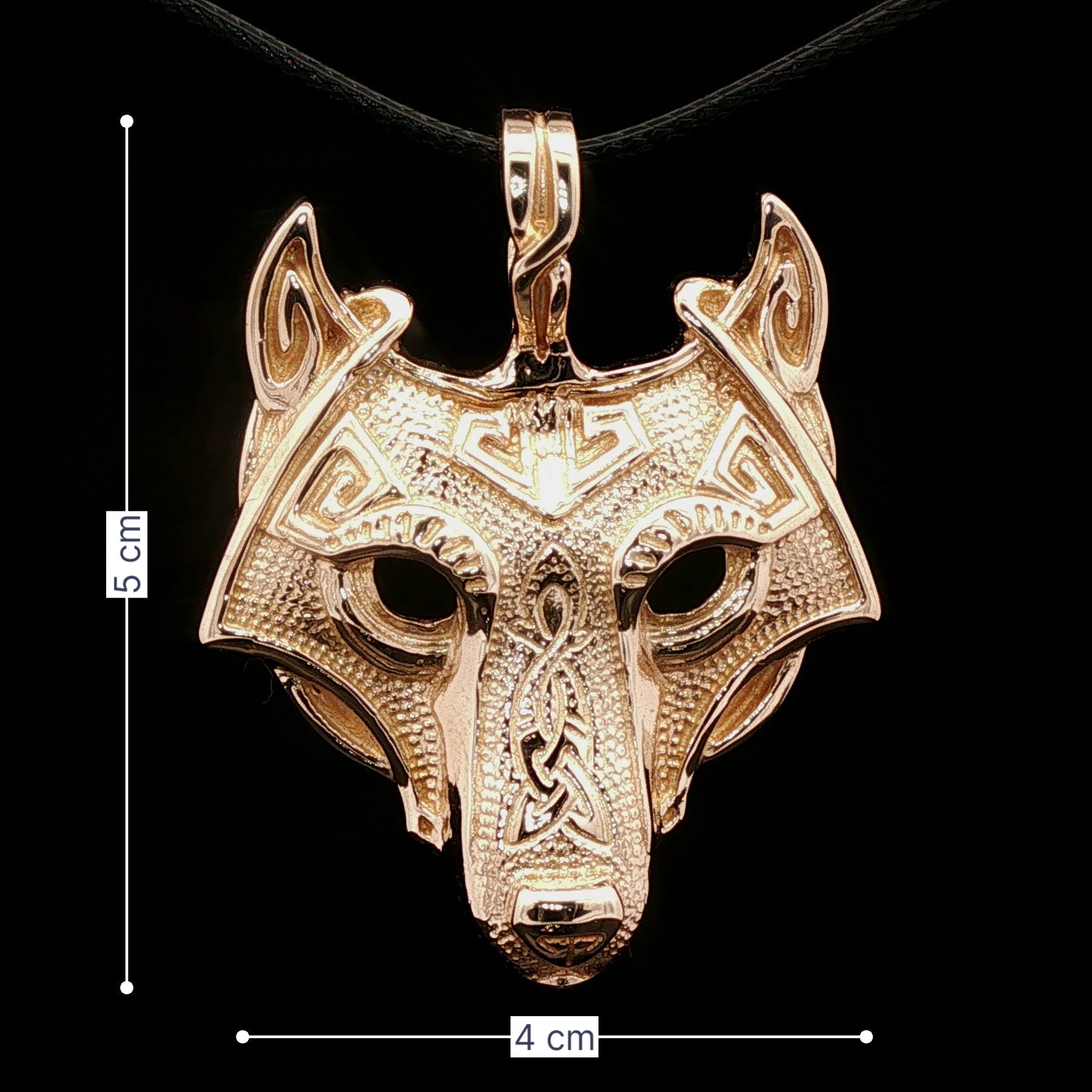 Viking Tribal Wolf Head Pendant - Le Dragon Argenté - animal pendant - bronze viking wolf pendant - bronze wolf charm