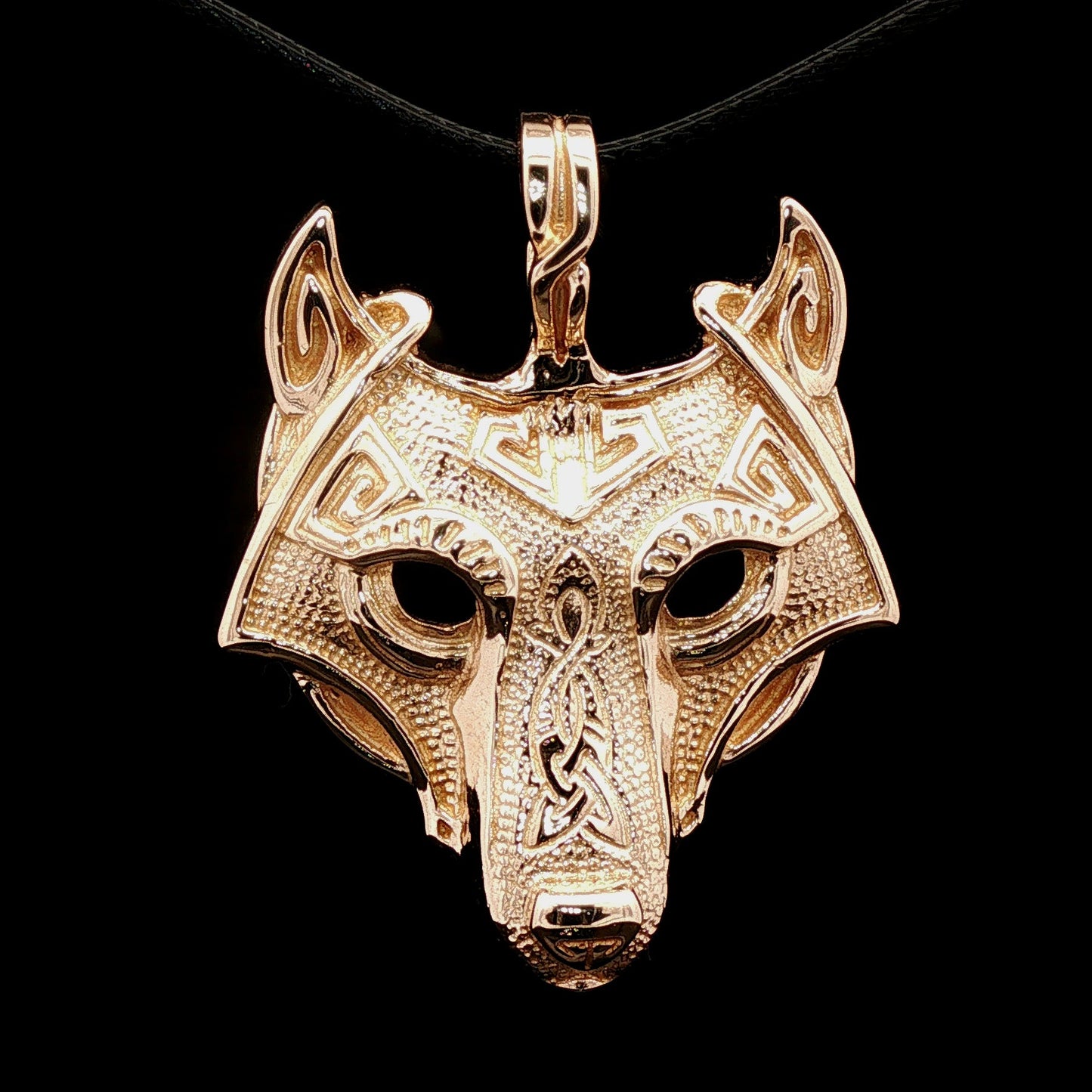 Viking Tribal Wolf Head Pendant - Le Dragon Argenté - animal pendant - bronze viking wolf pendant - bronze wolf charm