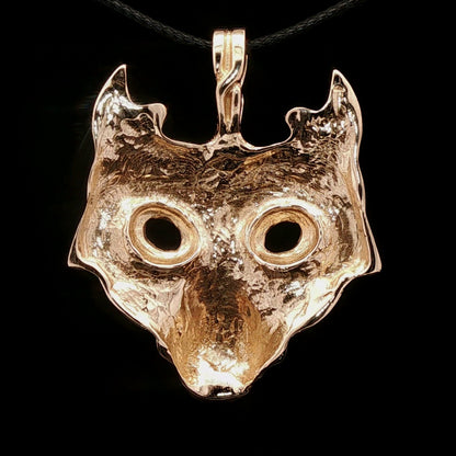 Viking Tribal Wolf Head Pendant - Le Dragon Argenté - animal pendant - bronze viking wolf pendant - bronze wolf charm