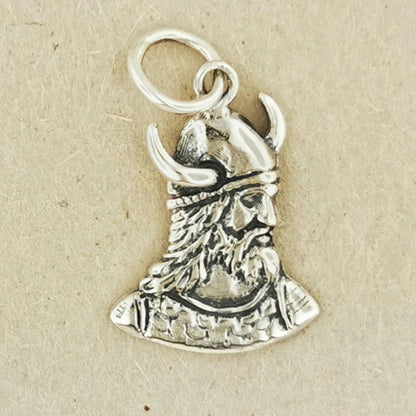 viking head charm in sterling silver, silver viking charm, silver viking pendant, silver viking jewelry, silver viking jewellery, viking head pendant, viking head charm, historical viking necklace, heathen charm pendant, viking charm pendant, silver charm pendant, norse pendant, silver norse pendant, sterling silver viking jewelry, sterling silver viking jewellery, sterling silver viking charm