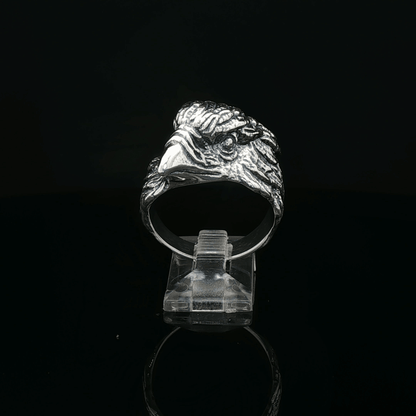 Vintage Design Eagle Head Ring in Sterling Silver  - Le Dragon Argenté