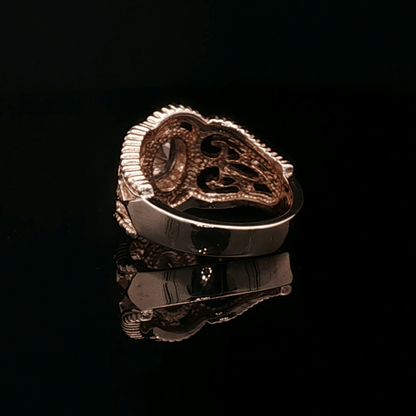 Vintage Style Filigree Birthstone Ring in Antique Bronze - Le Dragon Argenté