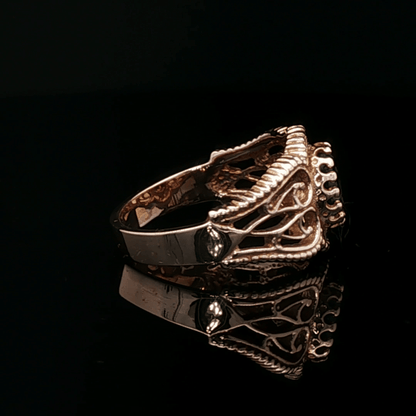 Vintage Style Filigree Ring with Gemstone in Antique Bronze - Le Dragon Argenté