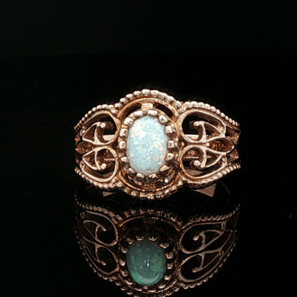 Vintage Style Filigree Ring with Gemstone in Antique Bronze - Le Dragon Argenté - 1950 vintage ring - 50s style ring - birthstone ring