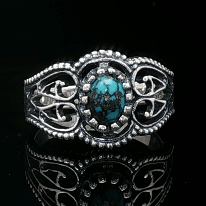Vintage Style Filigree Ring with Gemstone in Sterling Silver - Le Dragon Argenté