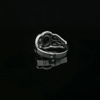 Vintage Style Filigree Ring with Gemstone in Sterling Silver - Le Dragon Argenté