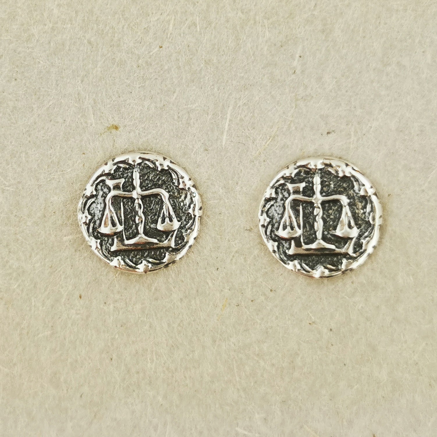 Vintage Style Sterling Silver Zodiac Stud Earrings - Le Dragon Argenté