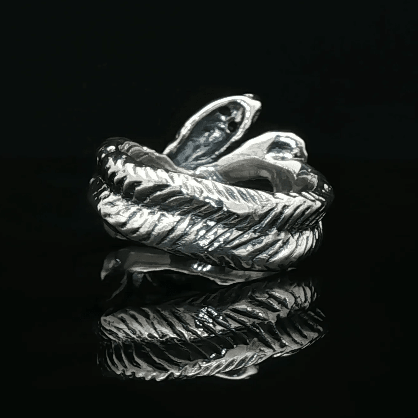Vintage Style Twin Snakes Ring in Sterling Silver or Antique Bronze - Le Dragon Argenté