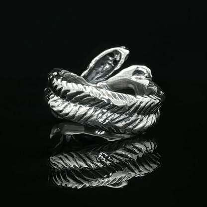 Vintage Style Twin Snakes Ring in Sterling Silver or Antique Bronze - Le Dragon Argenté