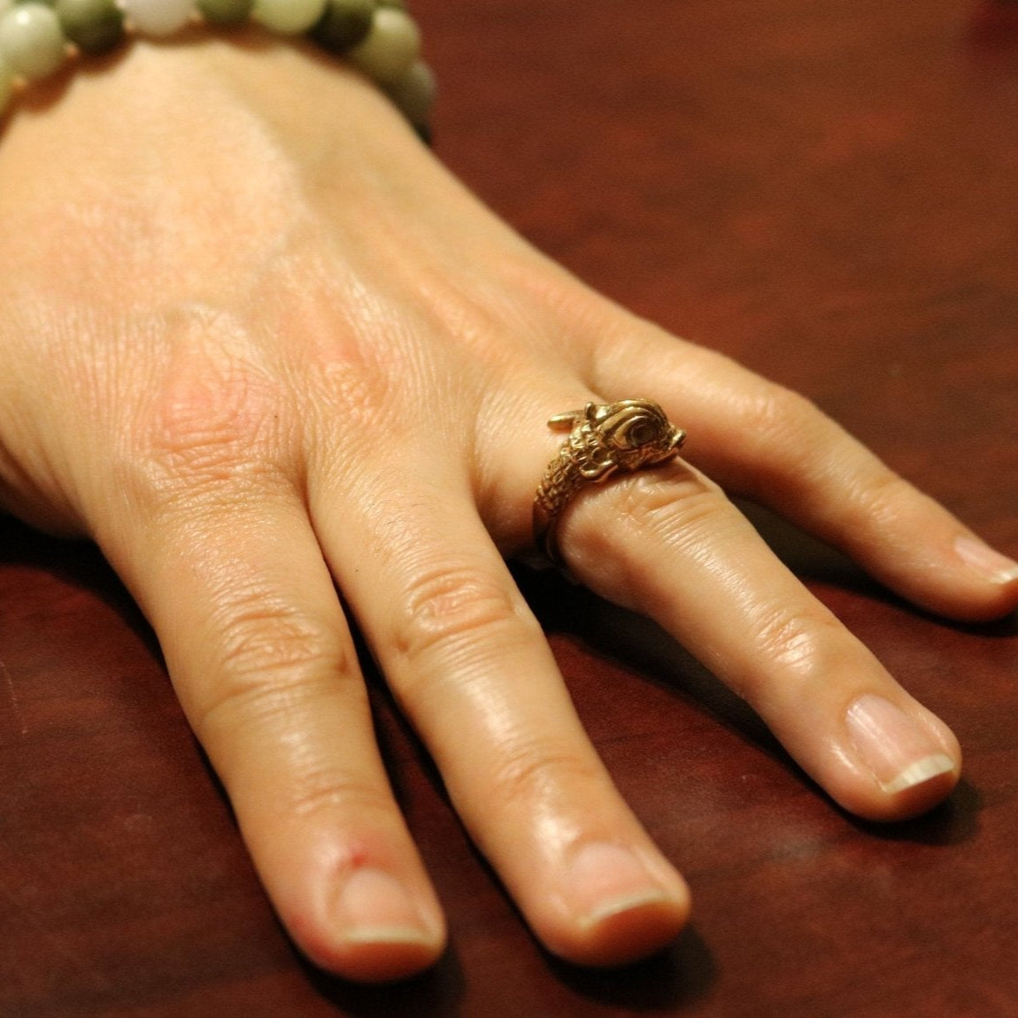 Vintage Stylized Koi Ring in Sterling Silver or Antique Bronze - Le Dragon Argenté